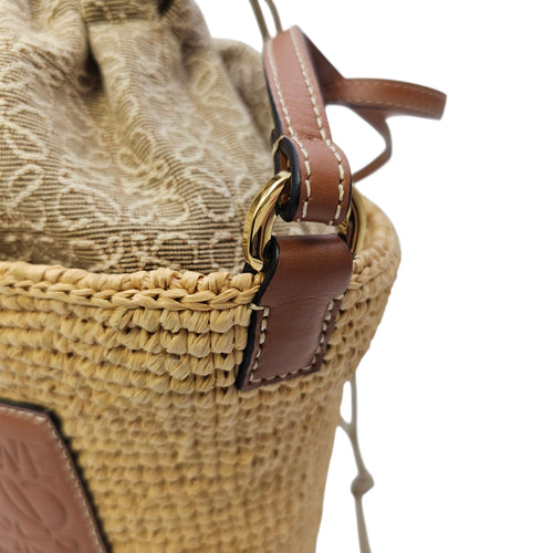 Anagram Pochette Basket Brown Crossbody Bag in Raffia Gold hardware CL2605-21709 12