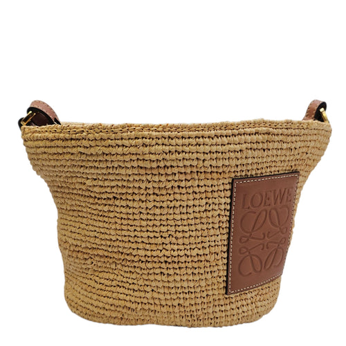 Anagram Pochette Basket Brown Crossbody Bag in Raffia Gold hardware CL2605-21709 1