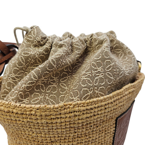 Anagram Pochette Basket Brown Crossbody Bag in Raffia Gold hardware CL2605-21709 9