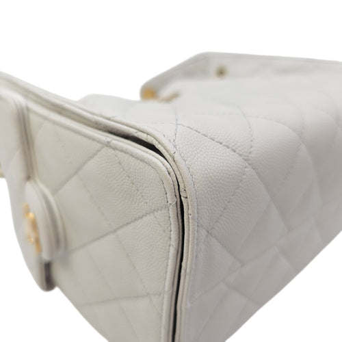 C25 Small Grey Shoulder Bag in Caviar Leather Gold hardware CL2605-21731 7