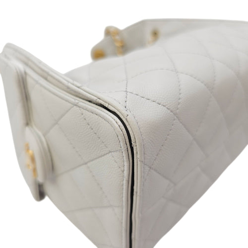 C25 Small Grey Shoulder Bag in Caviar Leather Gold hardware CL2605-21731 8