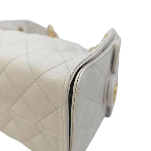 C25 Small Grey Shoulder Bag in Caviar Leather Gold hardware CL2605-21731 9