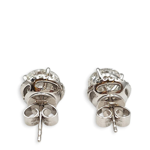 Round Brilliant Earrings with Halo, 1.5 Carat Jewellery in White CL2605-21734 2