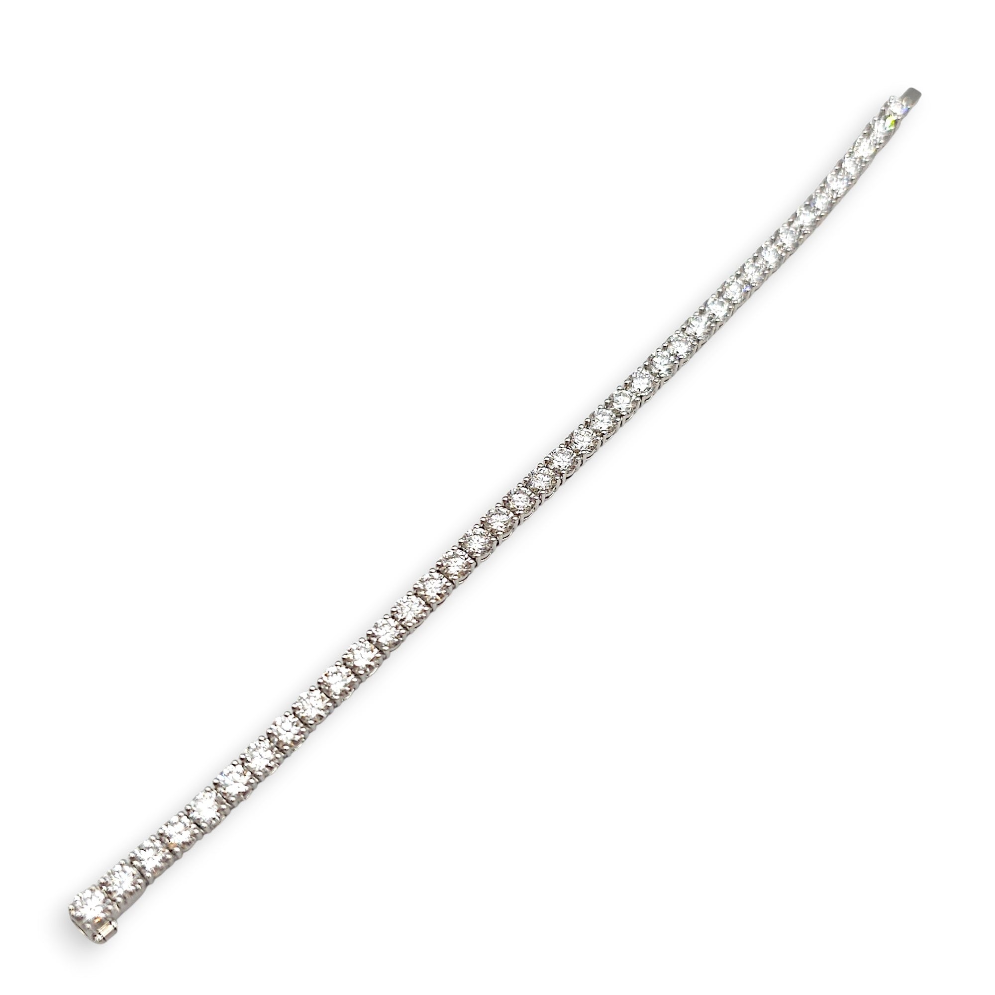 Round Brilliant Tennis Bracelet, 8.55 Carat Jewellery in 18k White Gold Setting CL2605-21738 4
