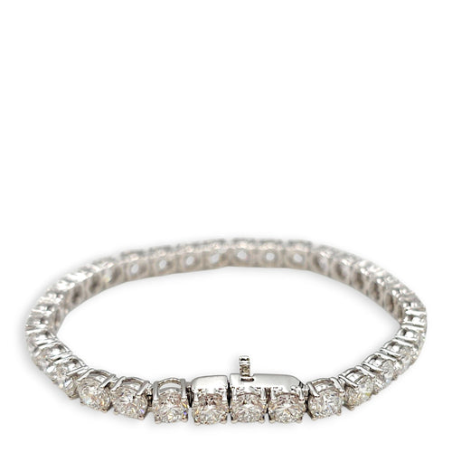 Round Brilliant Tennis Bracelet, 10.85 Carat Jewellery in 18k White Gold Setting CL2605-21739 1