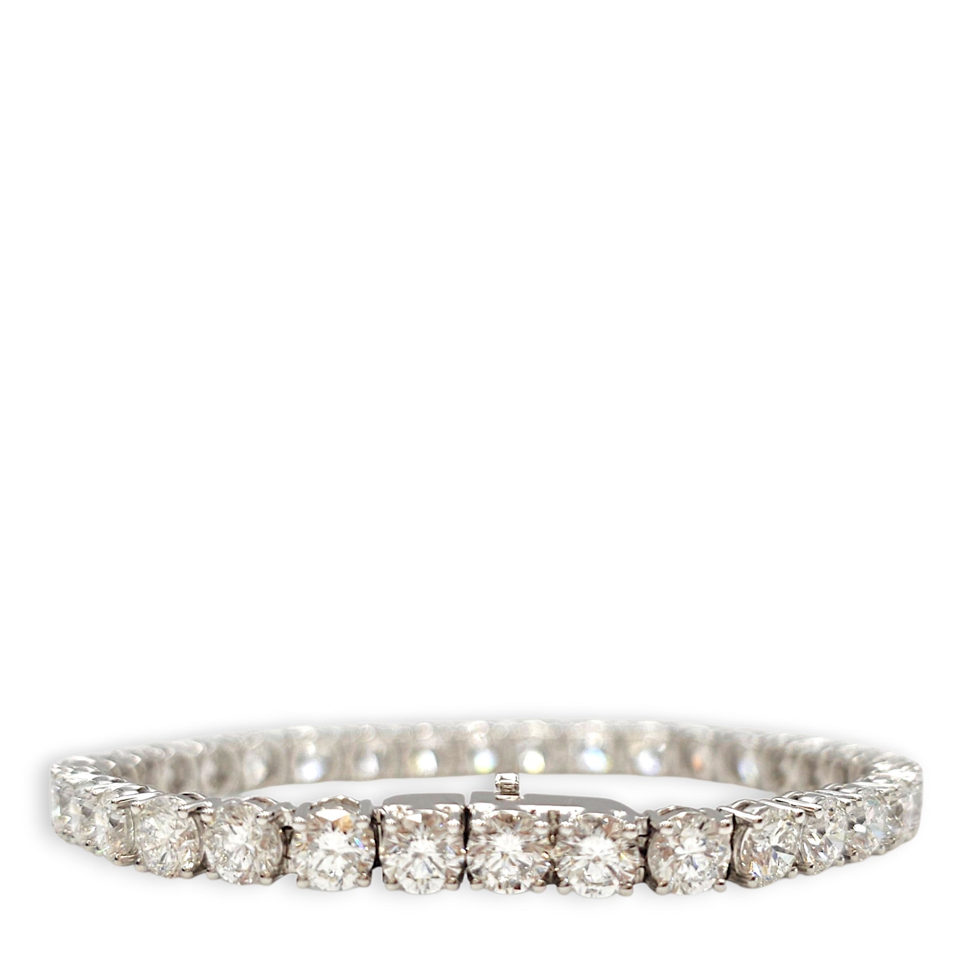 Round Brilliant Tennis Bracelet, 10.85 Carat Jewellery in 18k White Gold Setting CL2605-21739 3