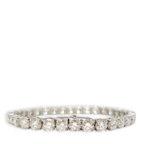 Round Brilliant Tennis Bracelet, 10.85 Carat Jewellery in 18k White Gold Setting CL2605-21739 3