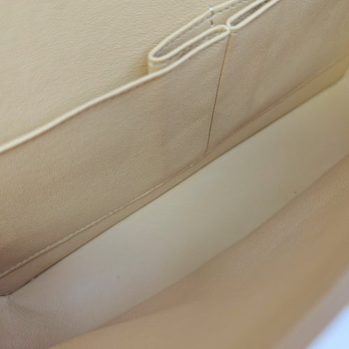 Classic Flap Medium Beige Shoulder Bag in Caviar Leather Gold hardware CL2606-21744 6
