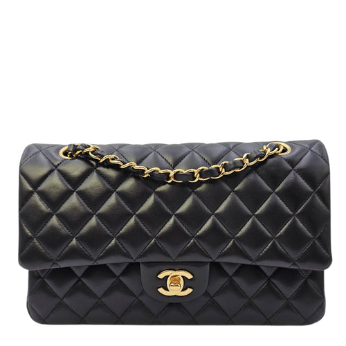 Classic Flap Medium Black Shoulder Bag in Lambskin Gold hardware CL2606-21751 1