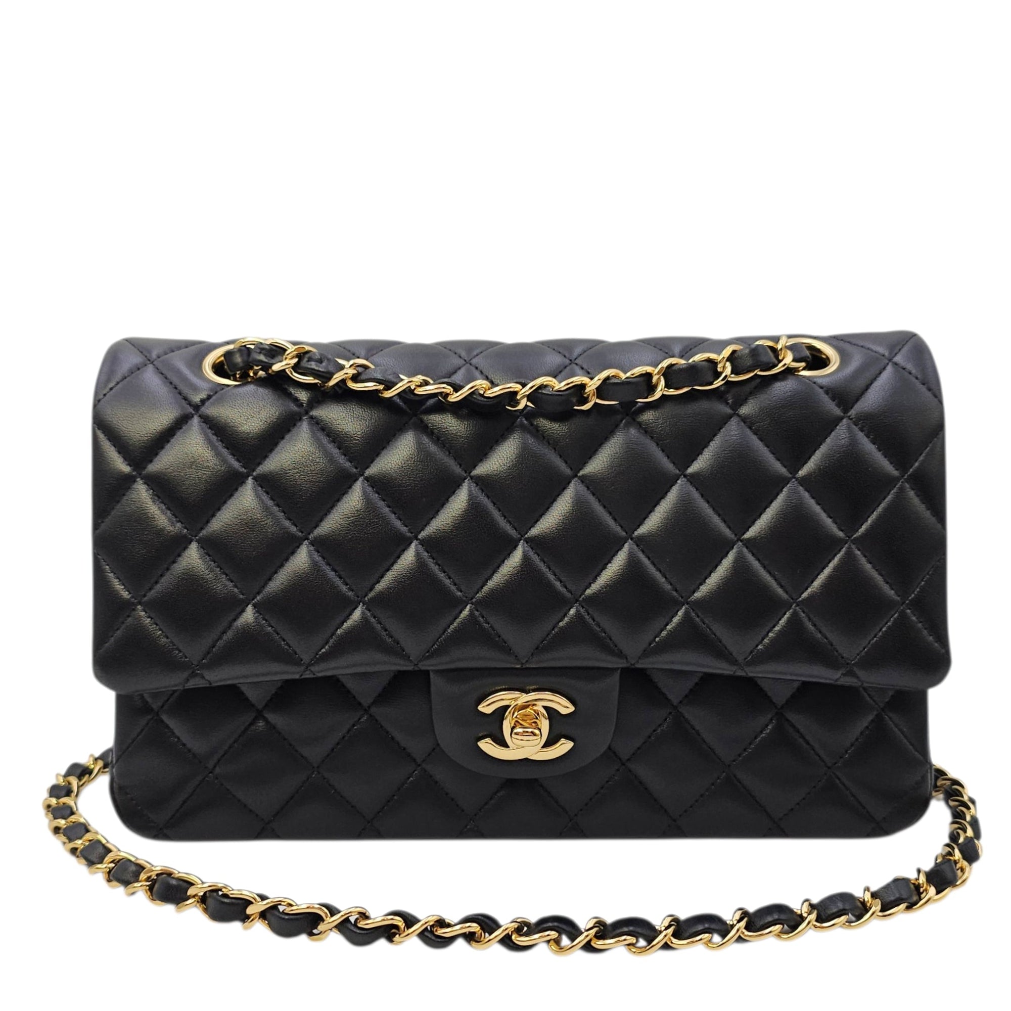 Classic Flap Medium Black Shoulder Bag in Lambskin Gold hardware CL2606-21751 18