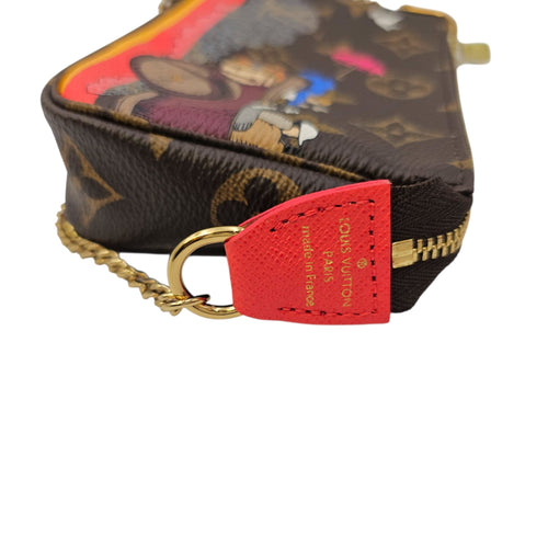 Limited Edition Pochette “Evasion” Christmas Animation Mini Brown Coin Purse in Canvas Gold hardware CL2606-21759 10