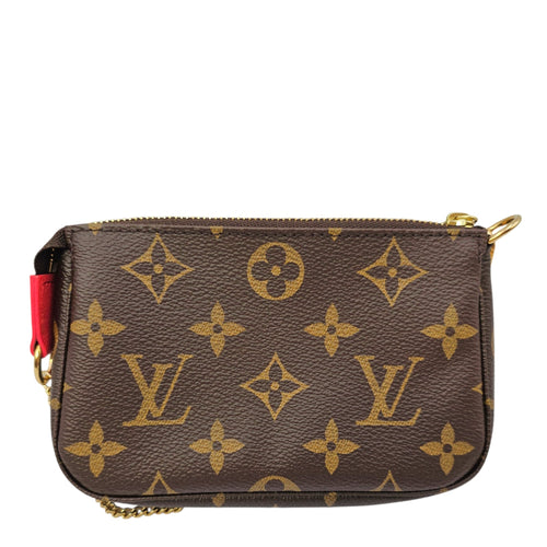 Limited Edition Pochette “Evasion” Christmas Animation Mini Brown Coin Purse in Canvas Gold hardware CL2606-21759 2