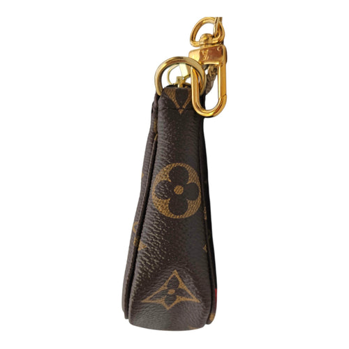 Limited Edition Pochette “Evasion” Christmas Animation Mini Brown Coin Purse in Canvas Gold hardware CL2606-21759 3