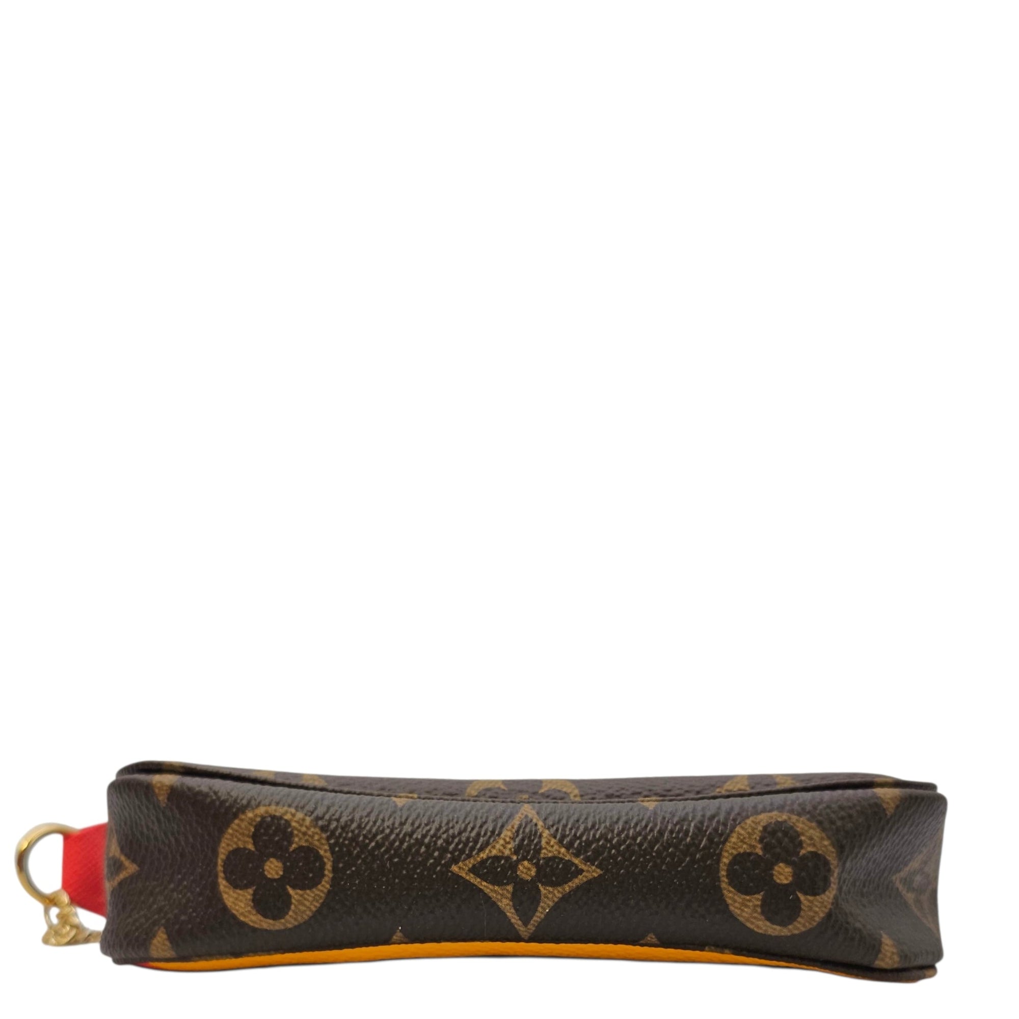 Limited Edition Pochette “Evasion” Christmas Animation Mini Brown Coin Purse in Canvas Gold hardware CL2606-21759 5