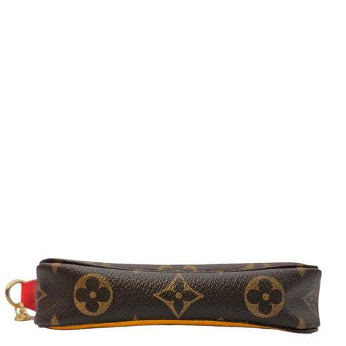 Limited Edition Pochette “Evasion” Christmas Animation Mini Brown Coin Purse in Canvas Gold hardware CL2606-21759 5
