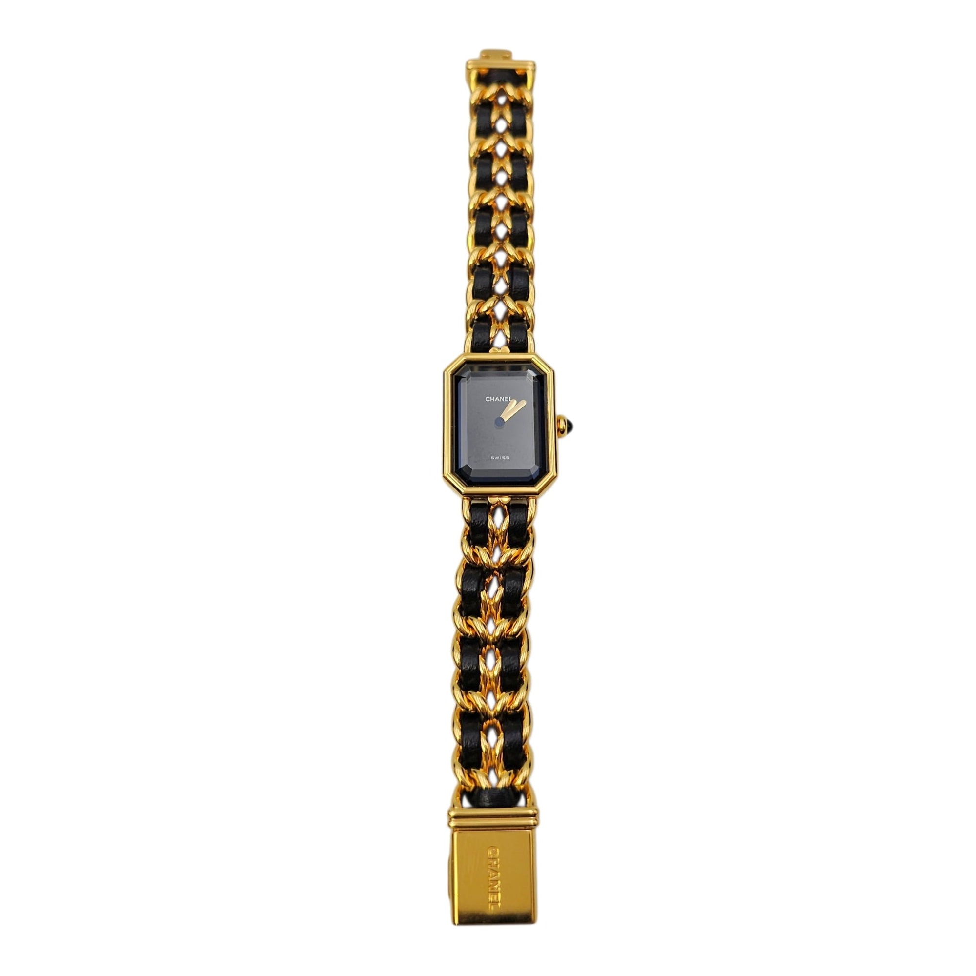 Vintage Premiere 1987 Small Black Watch Gold hardware CL2606-21771 5