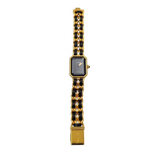 Vintage Premiere 1987 Small Black Watch Gold hardware CL2606-21771 5