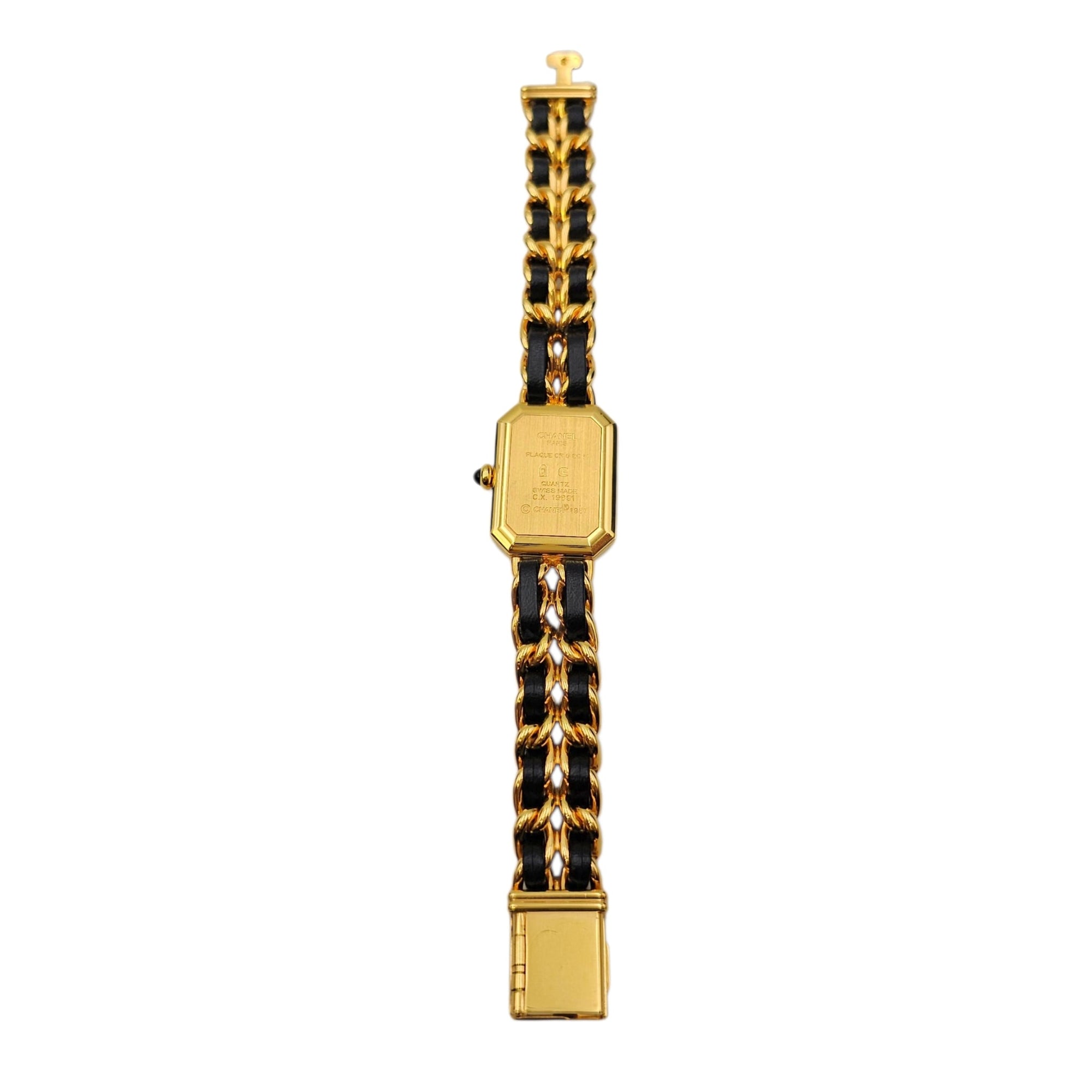 Vintage Premiere 1987 Small Black Watch Gold hardware CL2606-21771 6