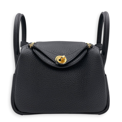 Lindy II Mini Black in Clemence Gold hardware CL2606-21773 1