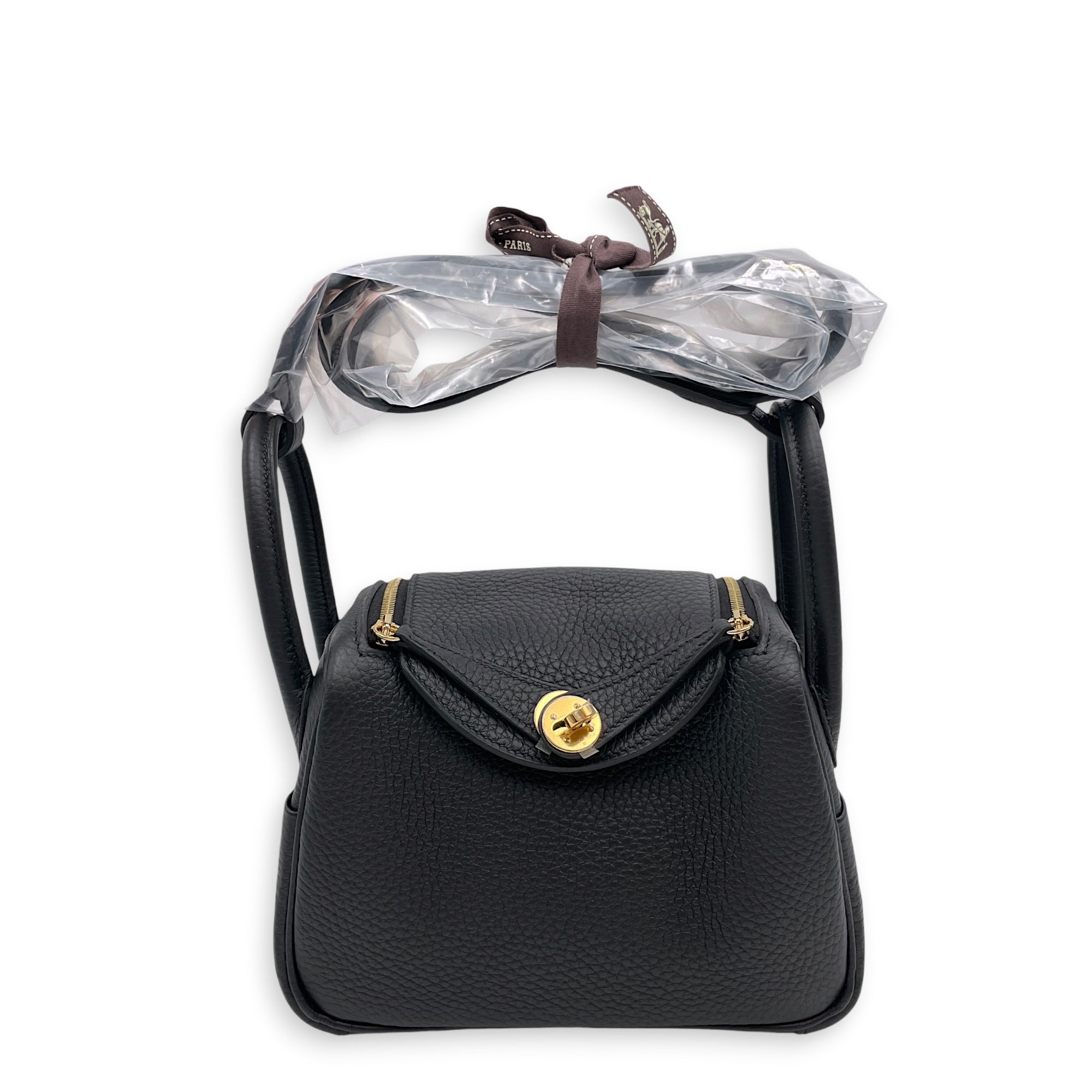 Lindy II Mini Black in Clemence Gold hardware CL2606-21773 3