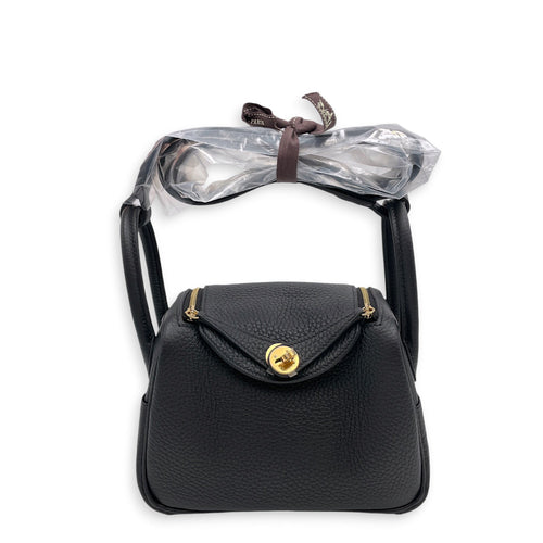 Lindy II Mini Black in Clemence Gold hardware CL2606-21773 3