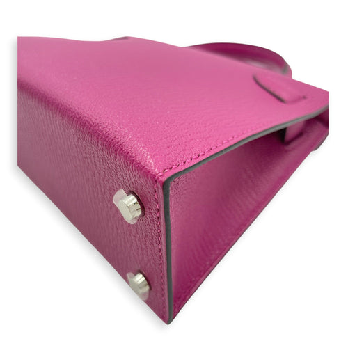 Sellier Kelly 20 Rose Pourpre in Chevre Mysore Palladium hardware CL2606-21774 10