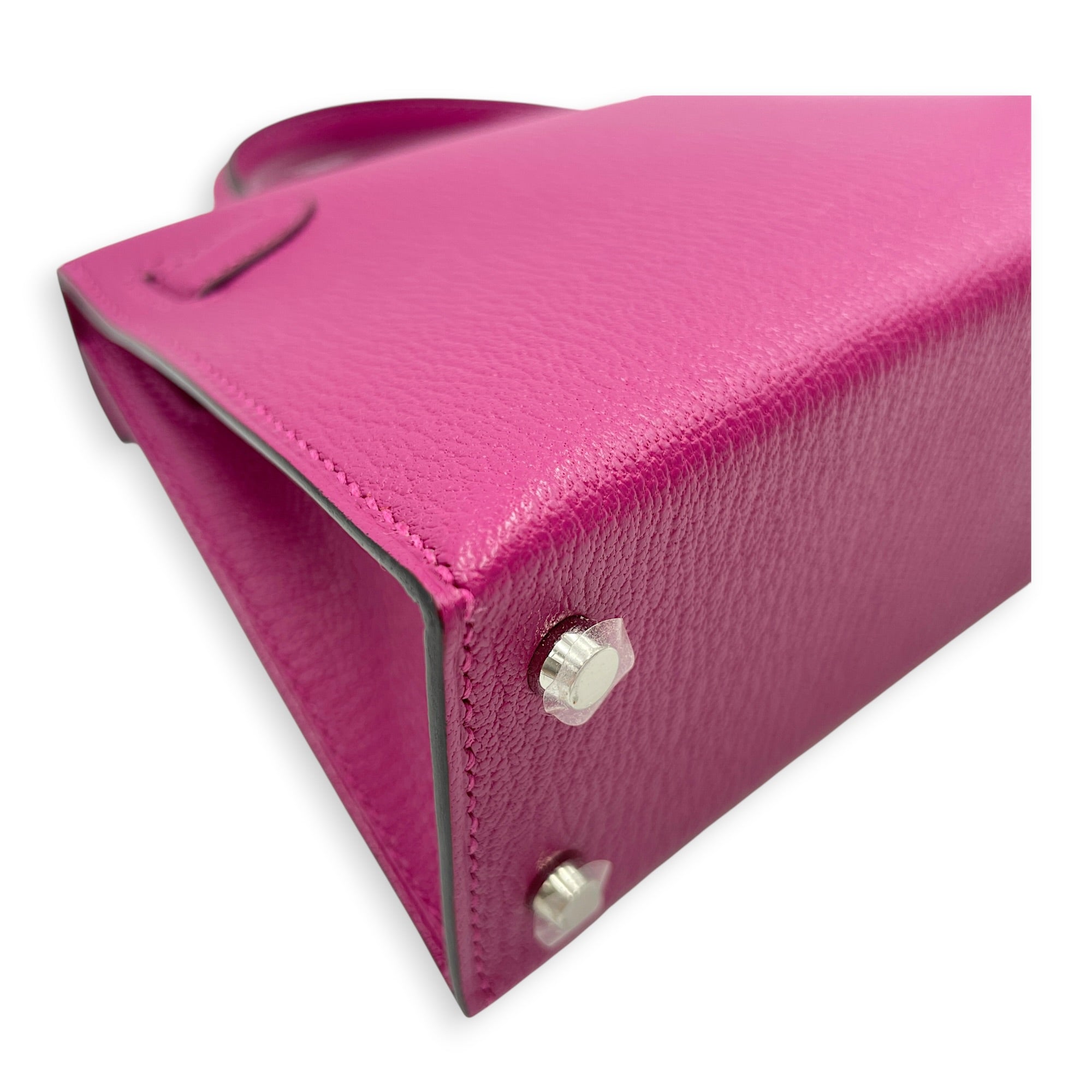Sellier Kelly 20 Rose Pourpre in Chevre Mysore Palladium hardware CL2606-21774 11
