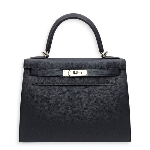 Sellier Kelly 28 Blue Indigo in Epsom Palladium hardware CL2606-21784 1