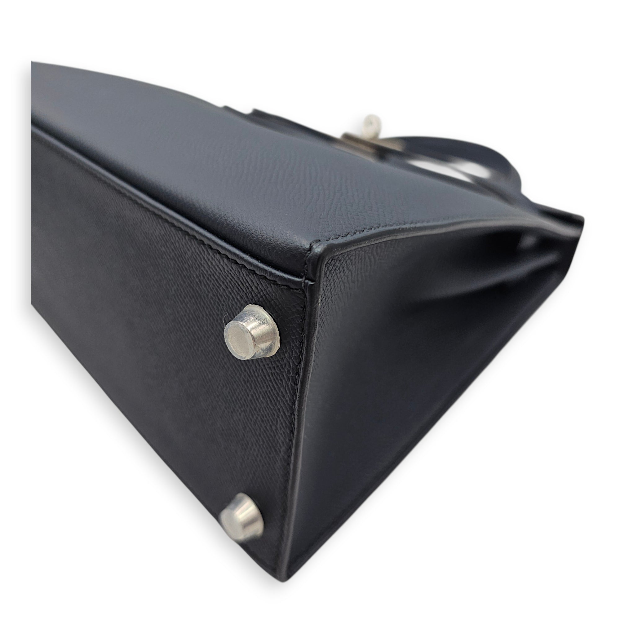 Sellier Kelly 28 Blue Indigo in Epsom Palladium hardware CL2606-21784 8