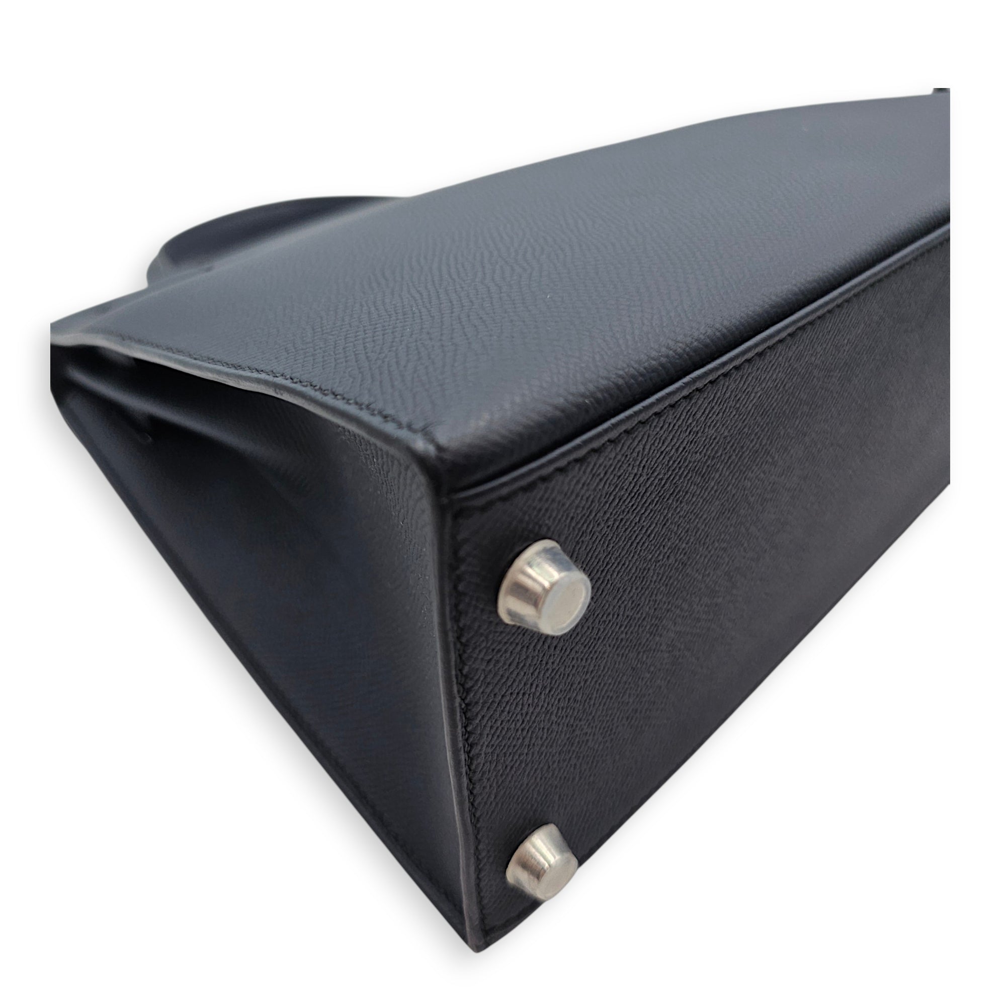 Sellier Kelly 28 Blue Indigo in Epsom Palladium hardware CL2606-21784 9