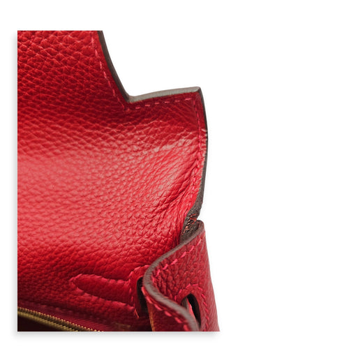 Kelly 25 Rouge vif in Togo Gold hardware CL2606-21785 13