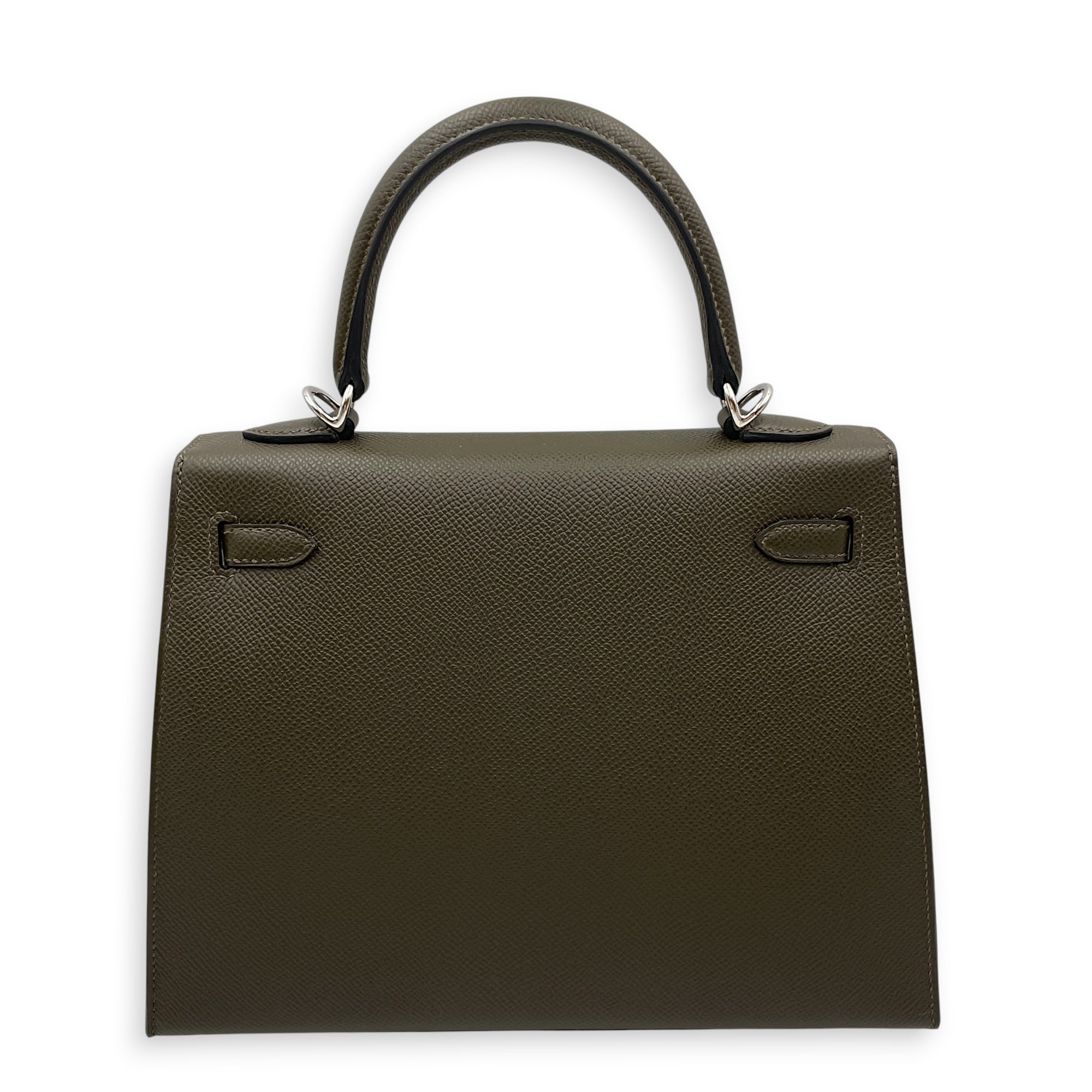Sellier Kelly 25 Vert Loden in Epsom Palladium hardware CL2606-21786 2