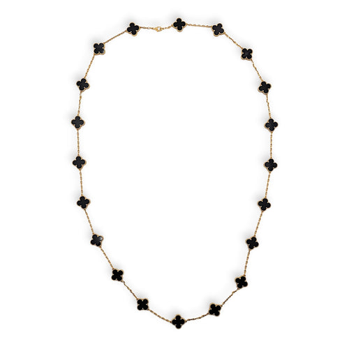 Vintage Alhambra, 20 Motifs Long Necklace in Black CL2606-21787 1
