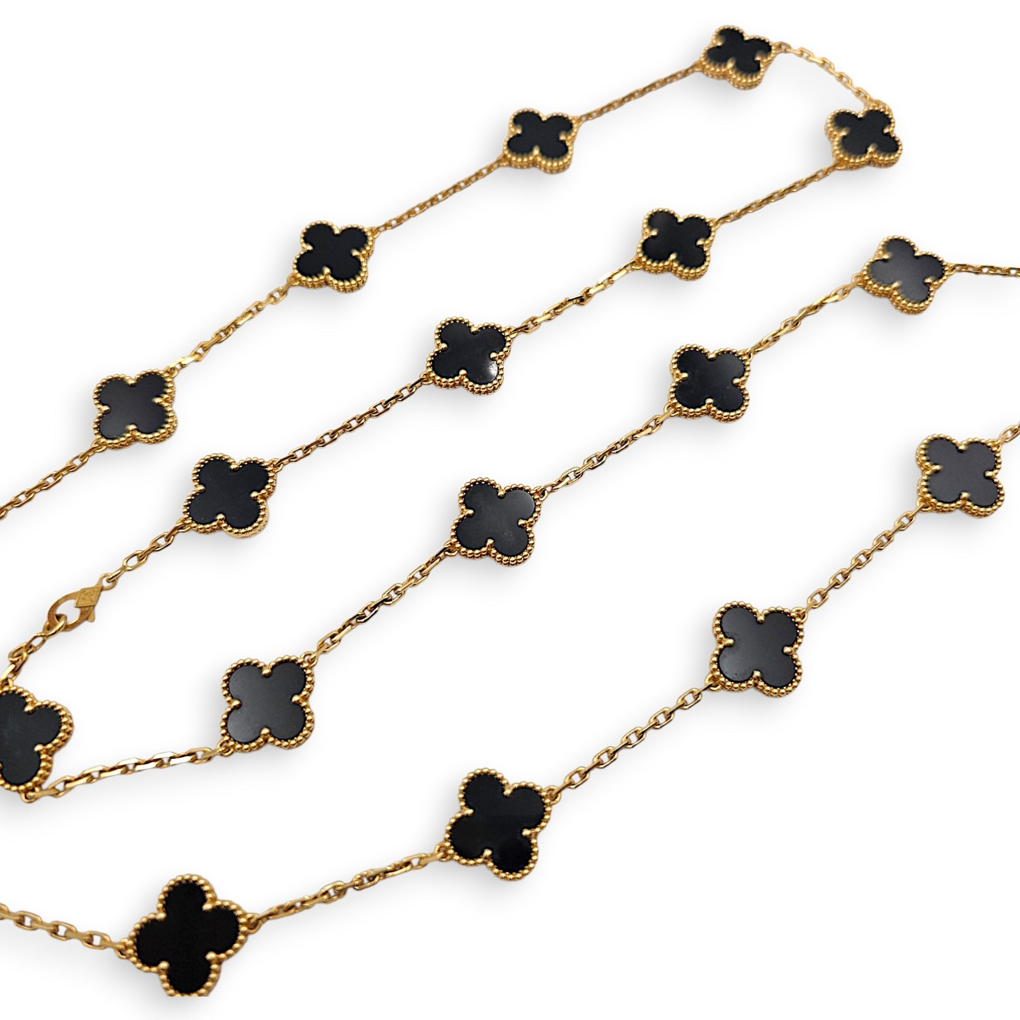 Vintage Alhambra, 20 Motifs Long Necklace in Black CL2606-21787 2