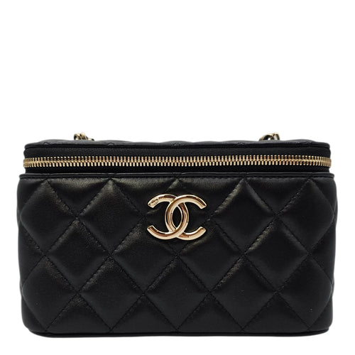 Vanity Case with Strap Black Crossbody Bag in Lambskin Gold hardware CL2606-21795 1