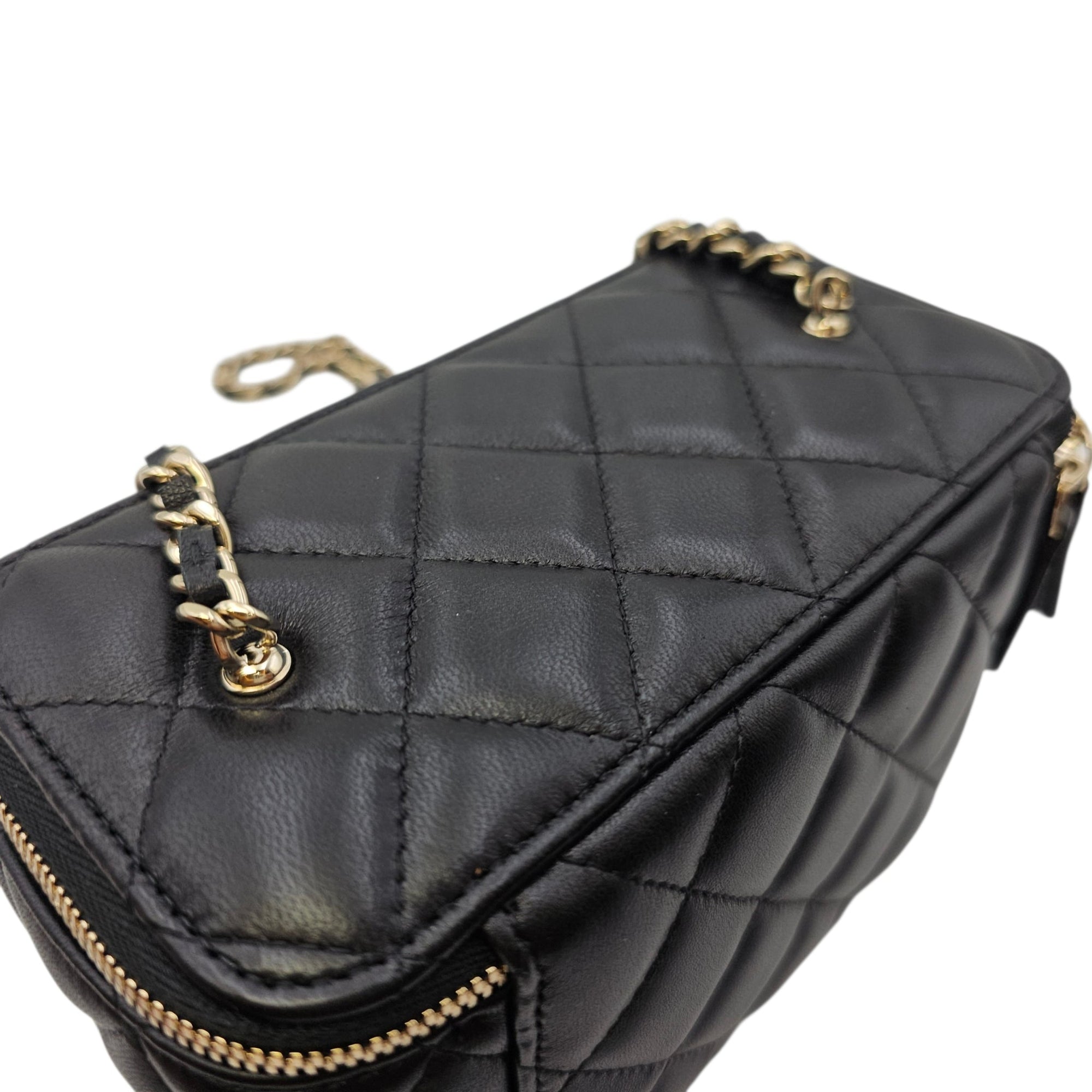 Vanity Case with Strap Black Crossbody Bag in Lambskin Gold hardware CL2606-21795 12