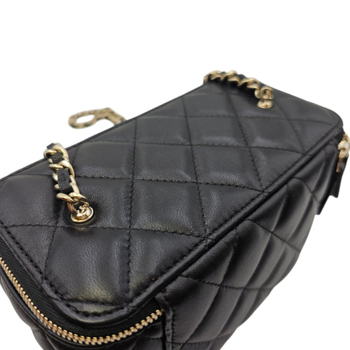 Vanity Case with Strap Black Crossbody Bag in Lambskin Gold hardware CL2606-21795 12