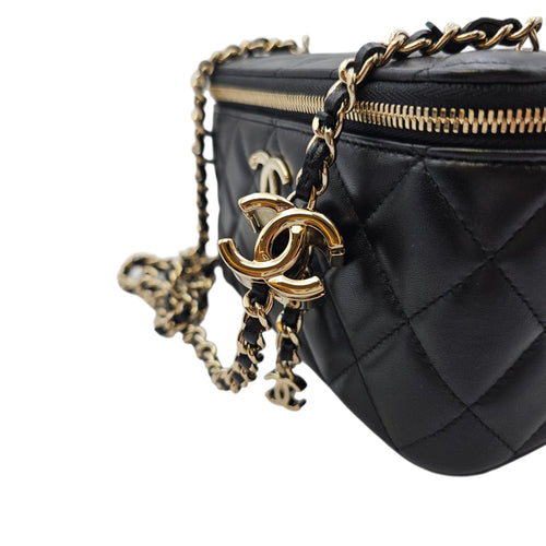 Vanity Case with Strap Black Crossbody Bag in Lambskin Gold hardware CL2606-21795 13