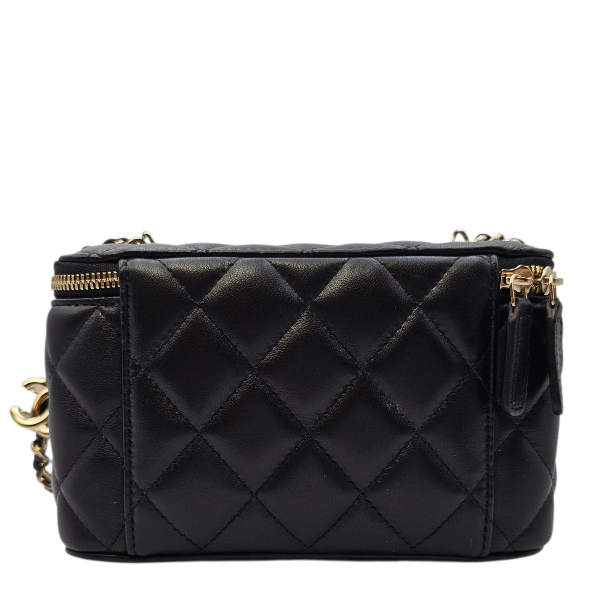 Vanity Case with Strap Black Crossbody Bag in Lambskin Gold hardware CL2606-21795 2