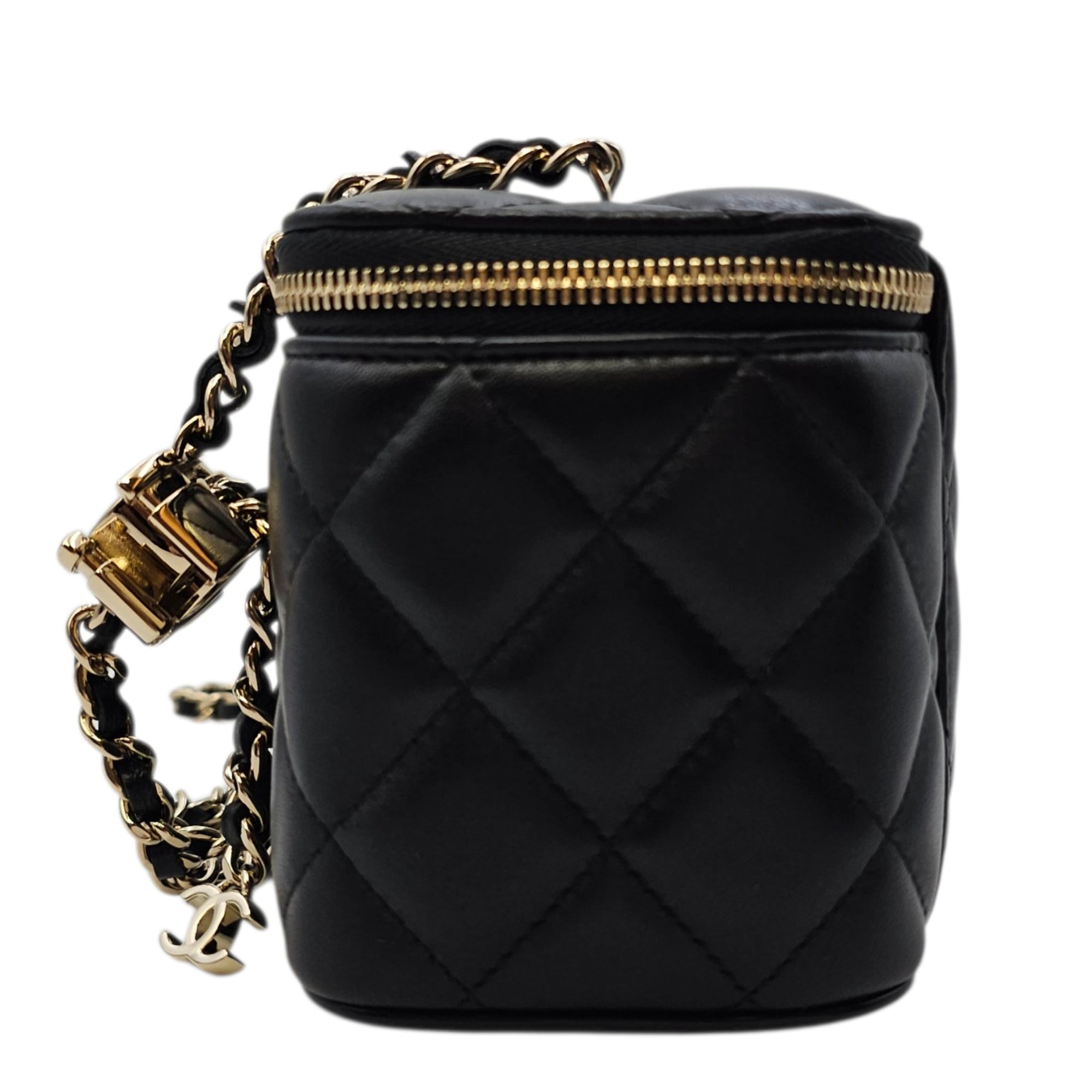 Vanity Case with Strap Black Crossbody Bag in Lambskin Gold hardware CL2606-21795 3