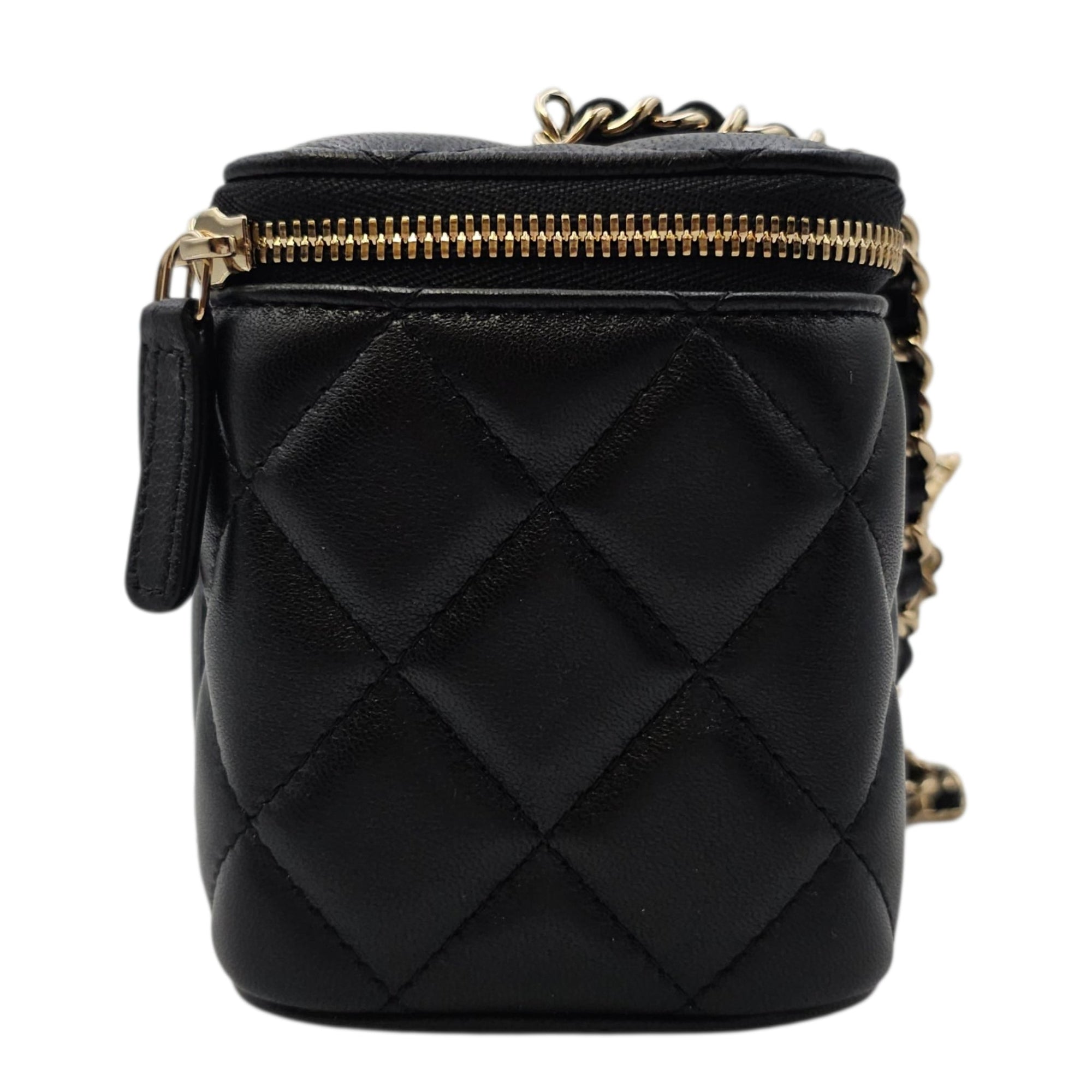Vanity Case with Strap Black Crossbody Bag in Lambskin Gold hardware CL2606-21795 4