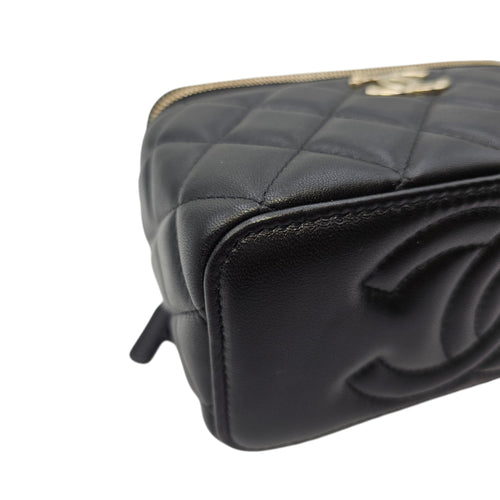 Vanity Case with Strap Black Crossbody Bag in Lambskin Gold hardware CL2606-21795 8