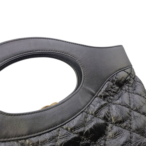 31 Shopping Tote 37 Black Top Handle Bag in Distressed Leather Gold hardware CL2606-21796 16