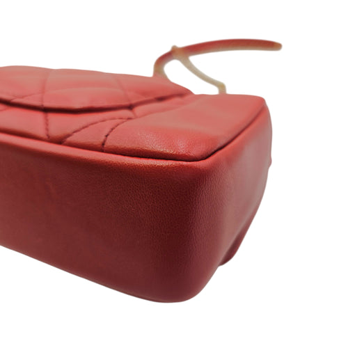 Diana Reissue Flap Size 22 cm Red Shoulder Bag in Calfskin Gold hardware