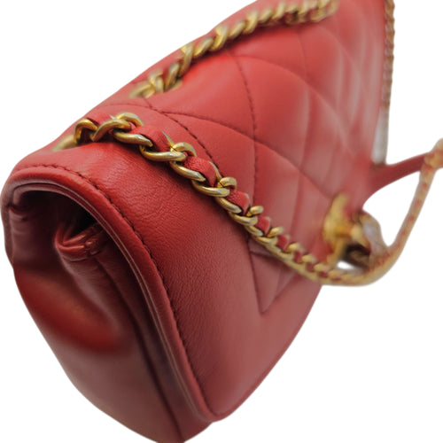 Diana Reissue Flap Size 22 cm Red Shoulder Bag in Calfskin Gold hardware