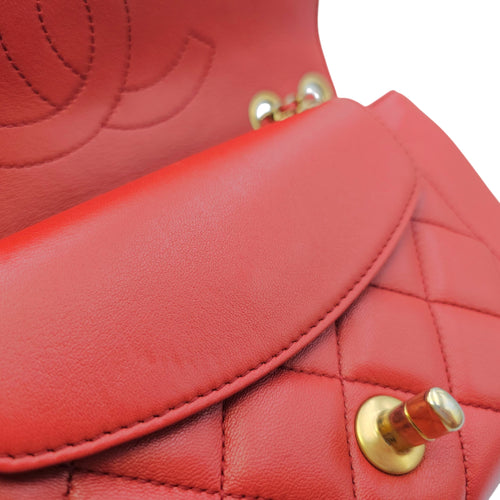 Diana Reissue Flap Size 22 cm Red Shoulder Bag in Calfskin Gold hardware
