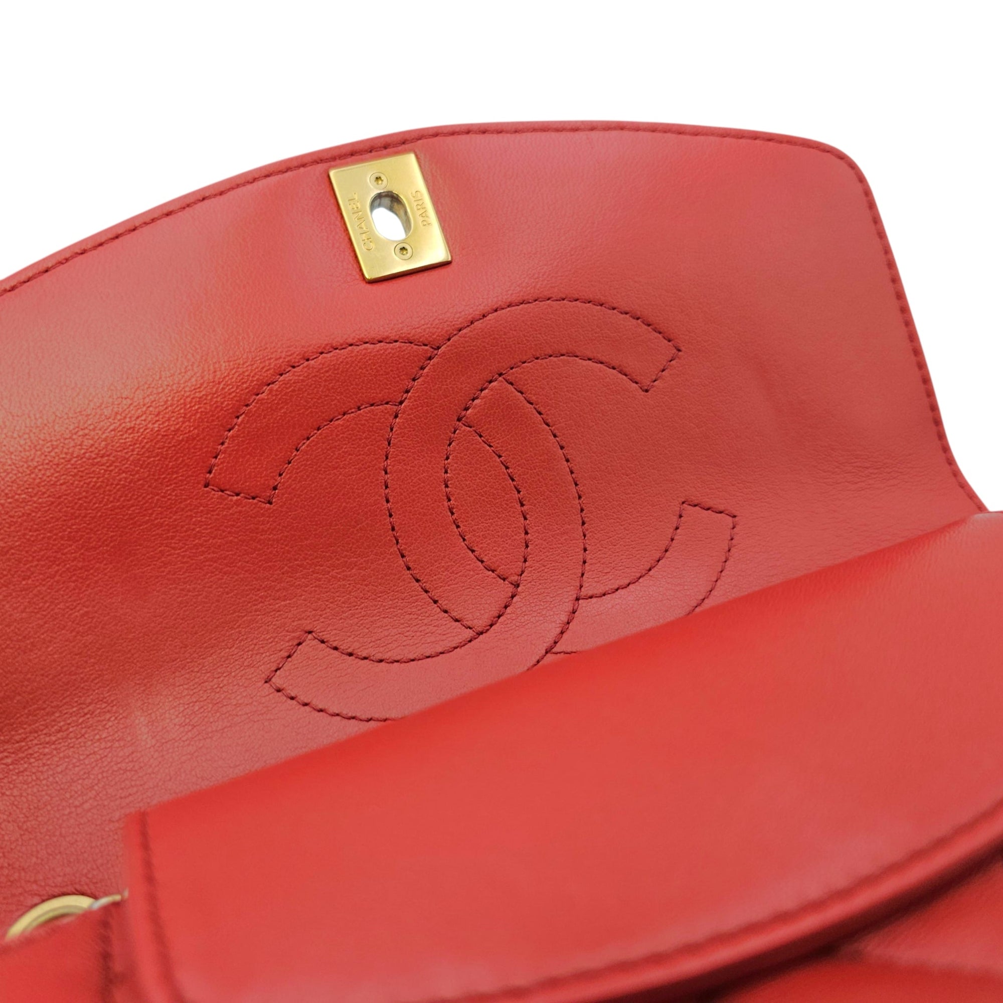 Diana Reissue Flap Red Shoulder Bag in Calfskin Gold hardware CL2606-21798 16