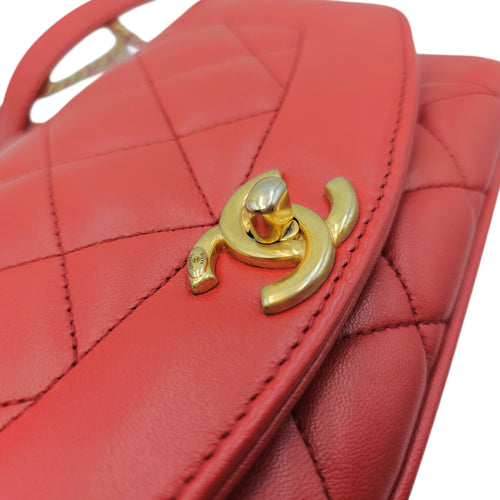 Diana Reissue Flap Size 22 cm Red Shoulder Bag in Calfskin Gold hardware