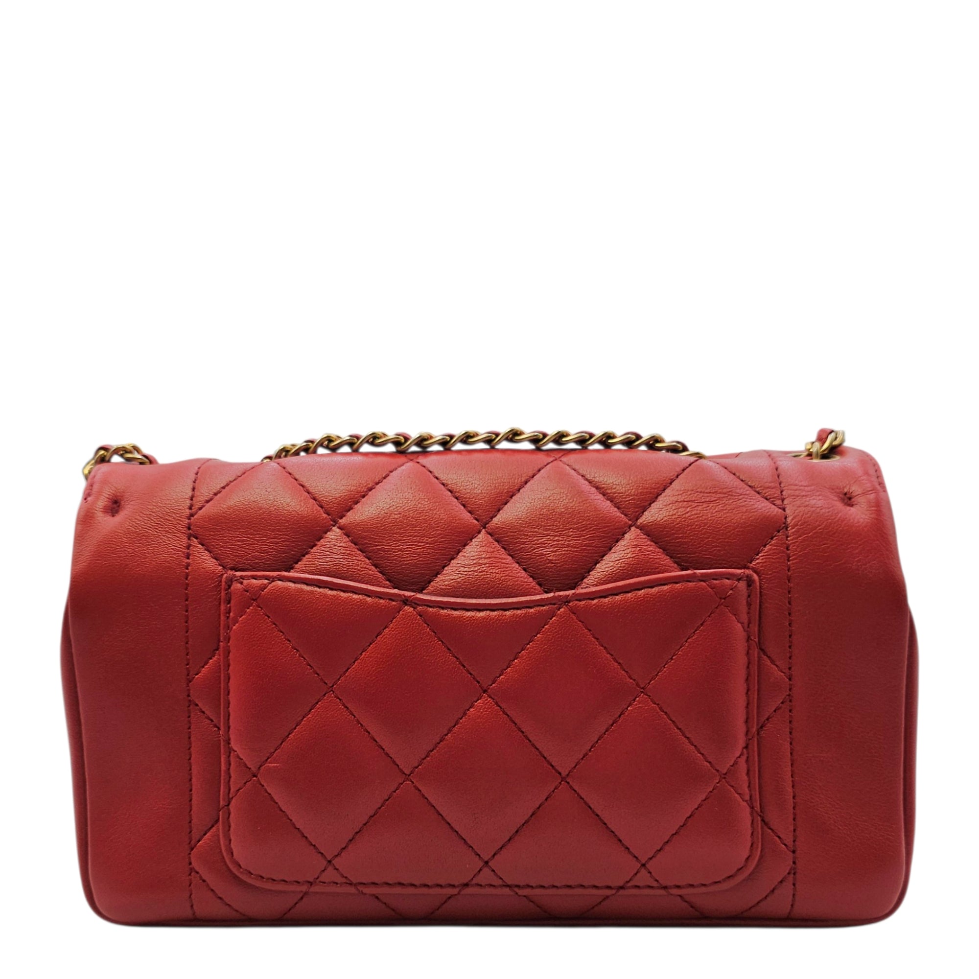 Diana Reissue Flap Size 22 cm Red Shoulder Bag in Calfskin Gold hardware