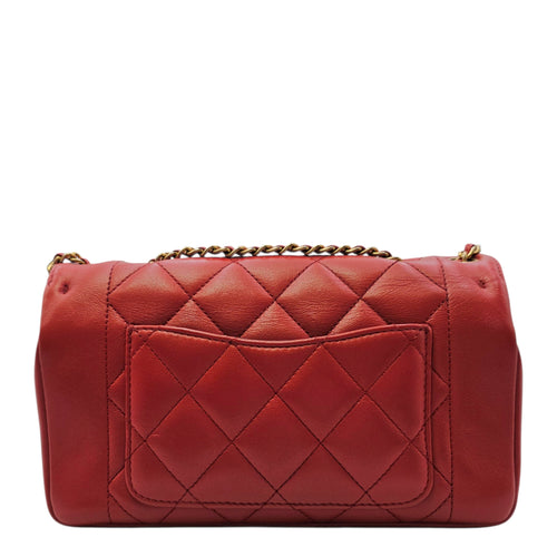 Diana Reissue Flap Size 22 cm Red Shoulder Bag in Calfskin Gold hardware